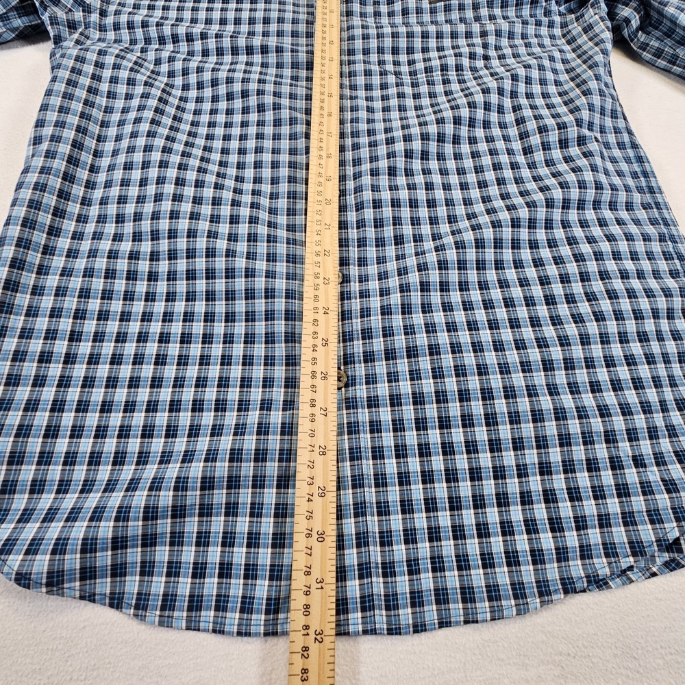 Eddie Bauer Shirt‎ Mens TL Long Sleeve Button Light Blue Plaid Outdoor Hiking - Picture 8 of 10